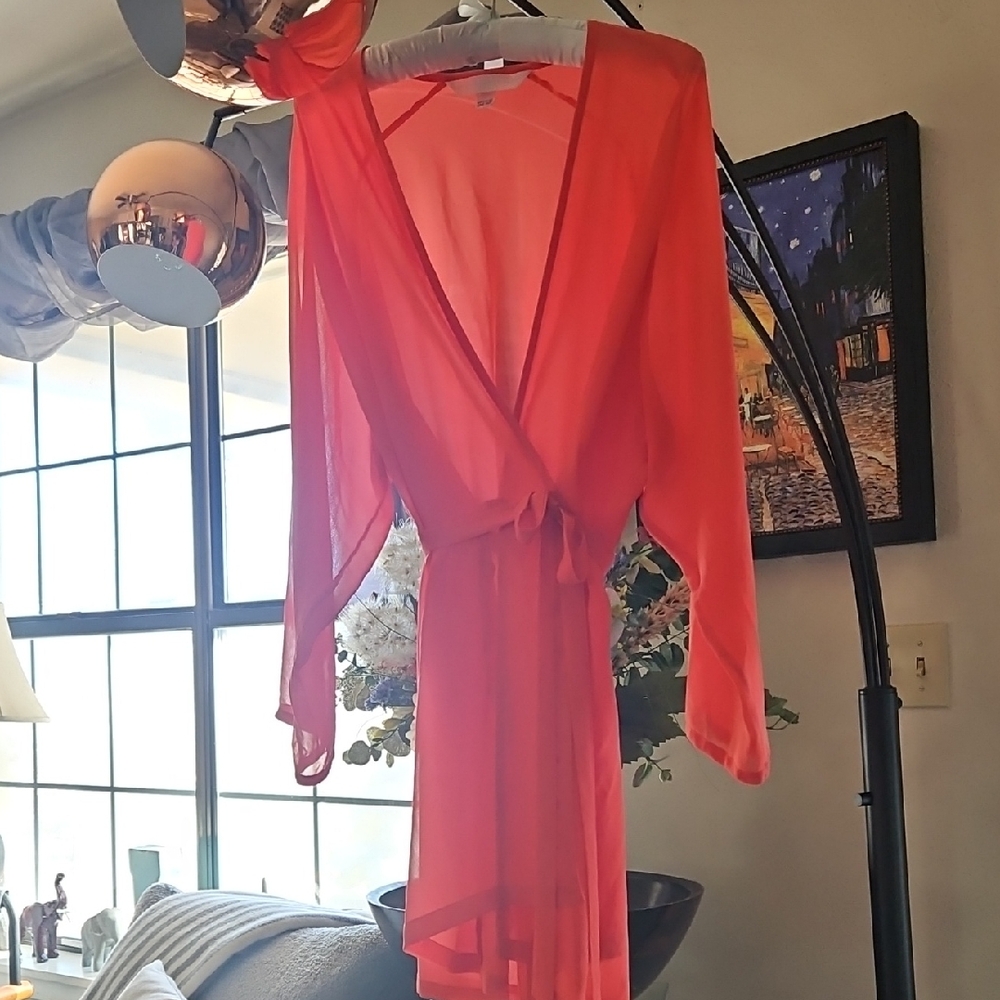 Victoria's Secret Vibrant Red Sheer Robe